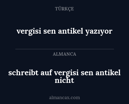 schreibt auf vergisi sen antikel nicht - vergisi sen antikel yazıyor