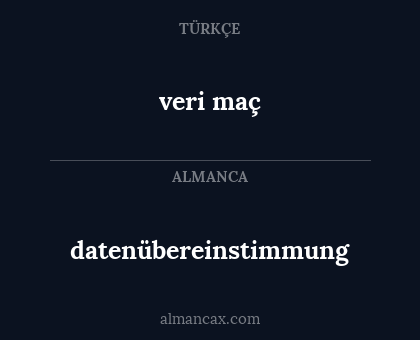veri maç - datenübereinstimmung