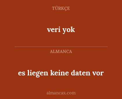 es liegen keine daten vor - veri yok