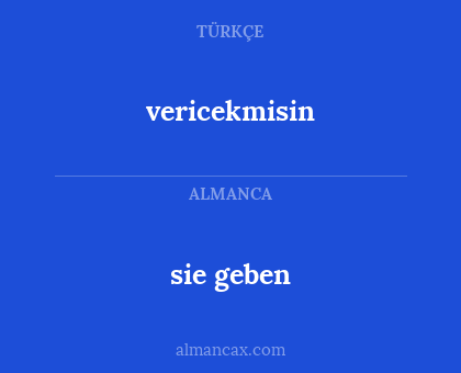 sie geben - vericekmisin