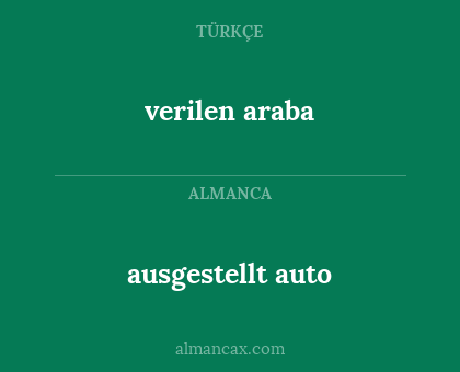 verilen araba - ausgestellt auto