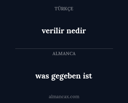 verilir nedir - was gegeben ist