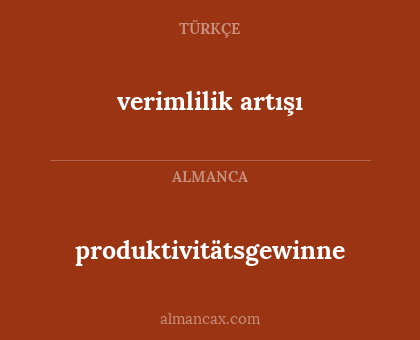 produktivitätsgewinne - verimlilik artışı
