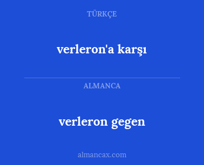 verleron'a karşı - verleron gegen