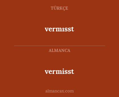 vermisst - vermısst
