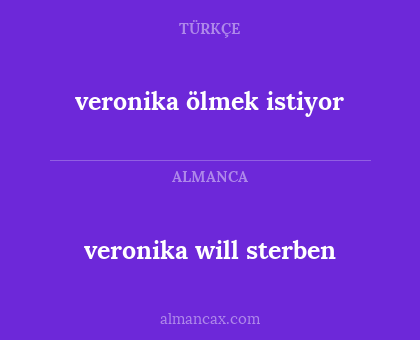veronika will sterben - veronika ölmek istiyor