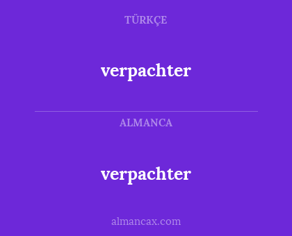 verpachter - verpachter