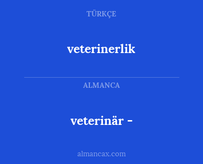 veterinär - - veterinerlik
