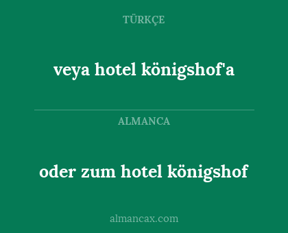 veya hotel königshof'a - oder zum hotel königshof