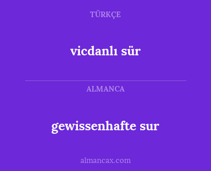 gewissenhafte sur - vicdanlı sür