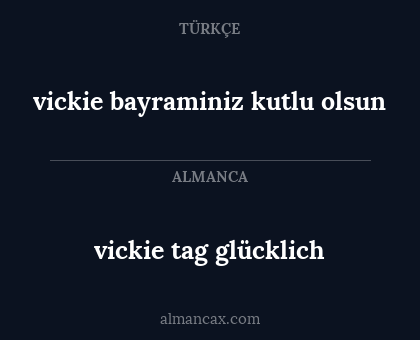 vickie tag glücklich - vickie bayraminiz kutlu olsun