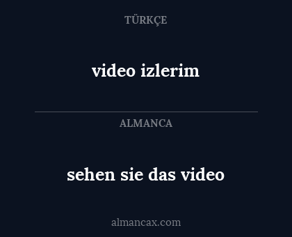 video izlerim - sehen sie das video