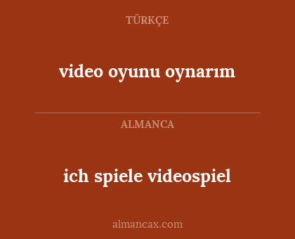 video oyunu oynarım - ich spiele videospiel