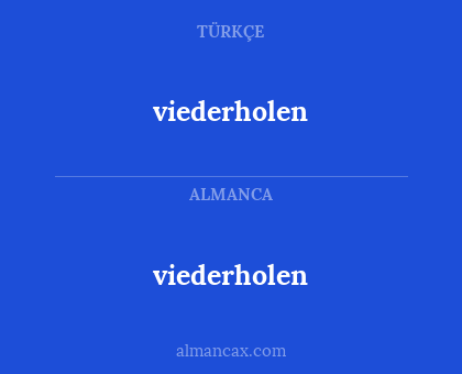 viederholen - viederholen
