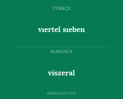 vıertel sıeben - viszeral