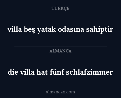 die villa hat fünf schlafzimmer - villa beş yatak odasına sahiptir