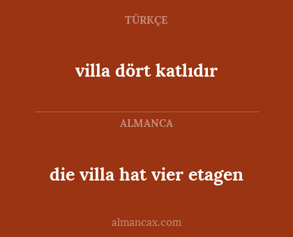 villa dört katlıdır - die villa hat vier etagen