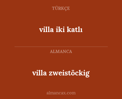 villa iki katlı - villa zweistöckig