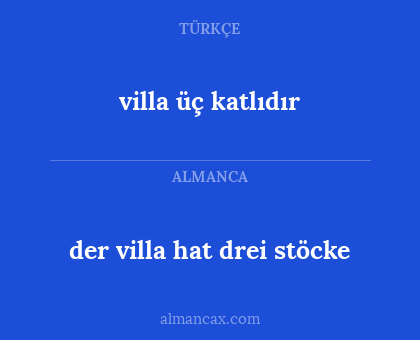 der villa hat drei stöcke - villa üç katlıdır