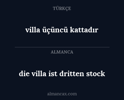 die villa ist dritten stock - villa üçüncü kattadır