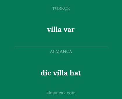 villa var - die villa hat