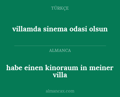 villamda sinema odasi olsun - habe einen kinoraum in meiner villa