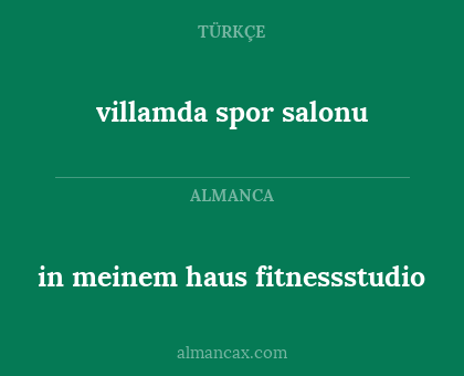 in meinem haus fitnessstudio - villamda spor salonu