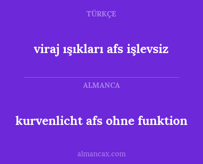 kurvenlicht afs ohne funktion - viraj ışıkları afs işlevsiz