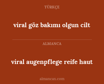 viral augenpflege reife haut - viral göz bakımı olgun cilt