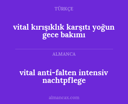 vital kırışıklık karşıtı yoğun gece bakımı - vital anti-falten
intensiv nachtpflege