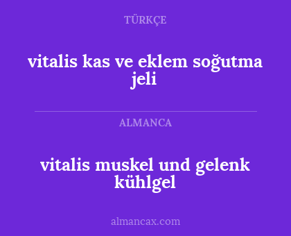 vitalis kas ve eklem soğutma jeli - vitalis muskel und gelenk kühlgel