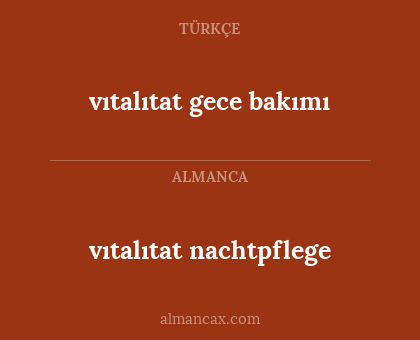vıtalıtat gece bakımı - vıtalıtat nachtpflege
