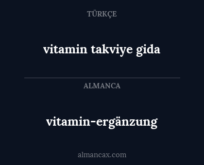 vitamin-ergänzung - vitamin takviye gida