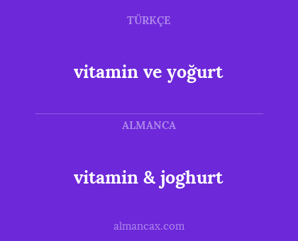 vitamin & joghurt - vitamin ve yoğurt
