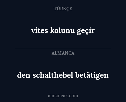 den schalthebel betätigen - vites kolunu geçir