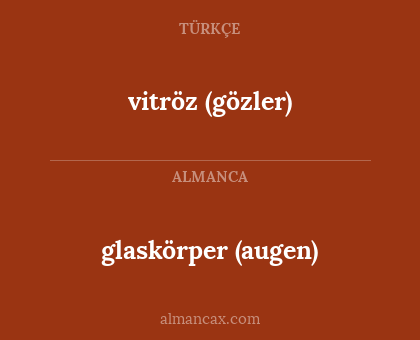 glaskörper (augen) - vitröz (gözler)