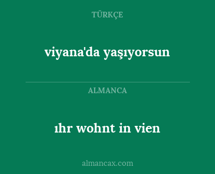viyana'da yaşıyorsun - ıhr wohnt in vien