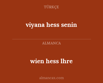 wien hess lhre - viyana hess senin