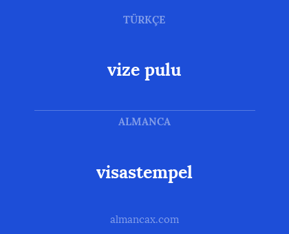 visastempel - vize pulu