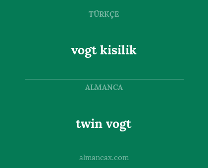 vogt kisilik - twin vogt
