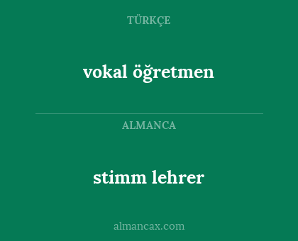 stimm lehrer - vokal öğretmen