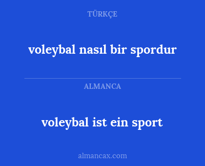 voleybal nasıl bir spordur - voleybal ist ein sport