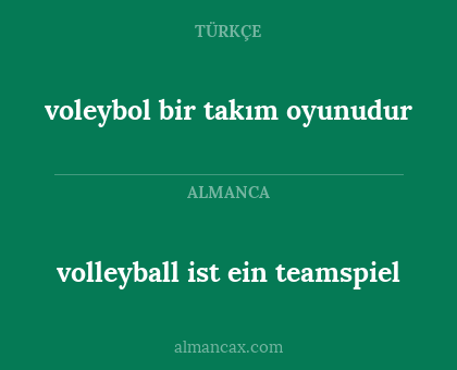 volleyball ist ein teamspiel - voleybol bir takım oyunudur