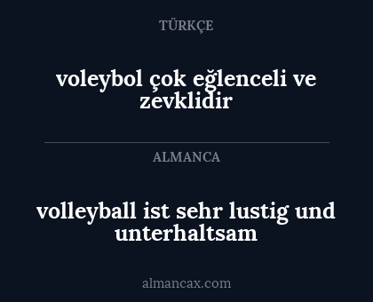 voleybol çok eğlenceli ve zevklidir - volleyball ist sehr lustig und unterhaltsam