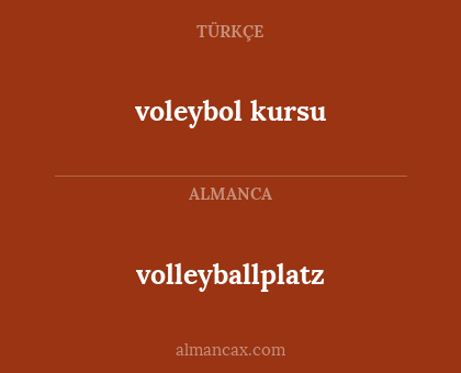 voleybol kursu - volleyballplatz