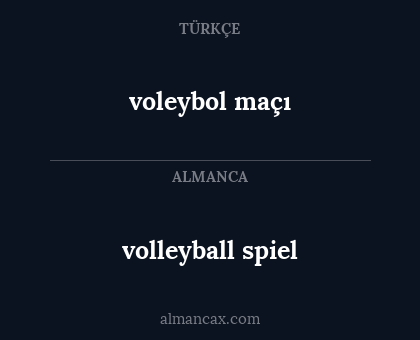 voleybol maçı - volleyball spiel