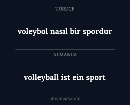 volleyball ist ein sport - voleybol nasıl bir spordur