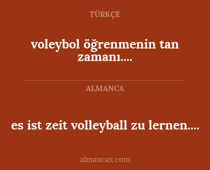 voleybol öğrenmenin
tan zamanı.... - es ist zeit volleyball zu lernen....