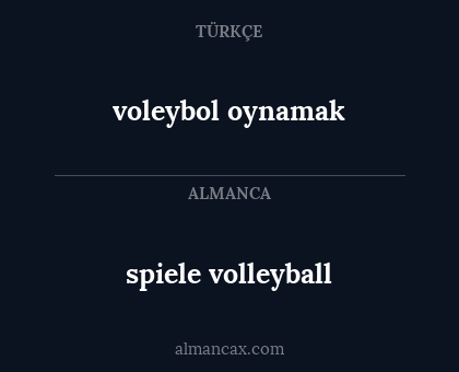 spiele volleyball - voleybol oynamak