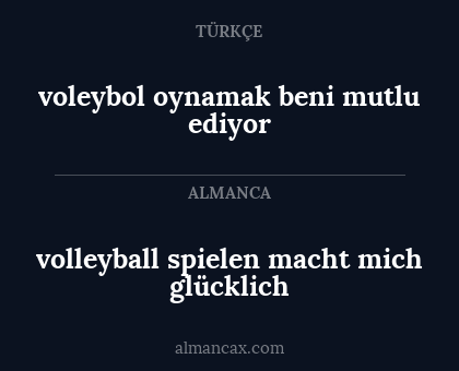 voleybol oynamak beni mutlu ediyor - volleyball spielen macht mich glücklich
